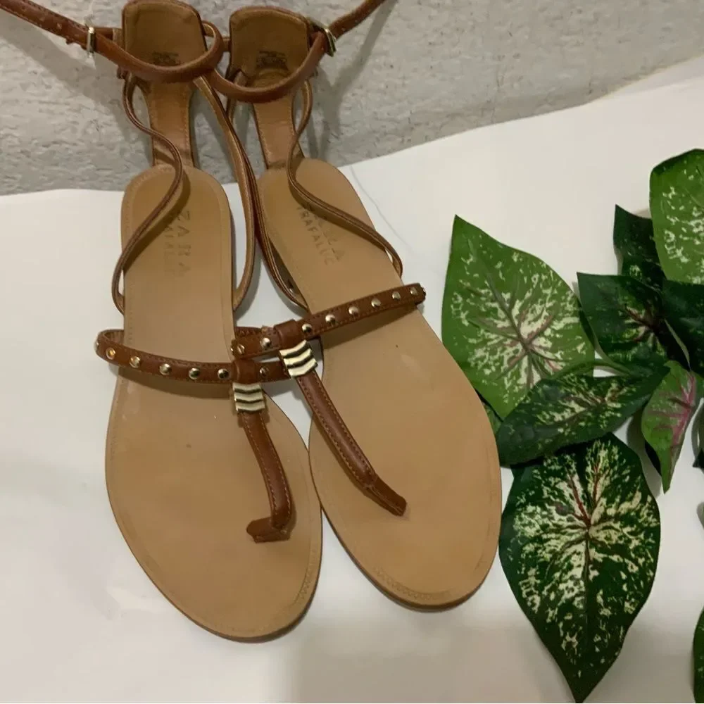 Zara Trafaluc Strappy Sandals Size 37 - Picture 2 of 8